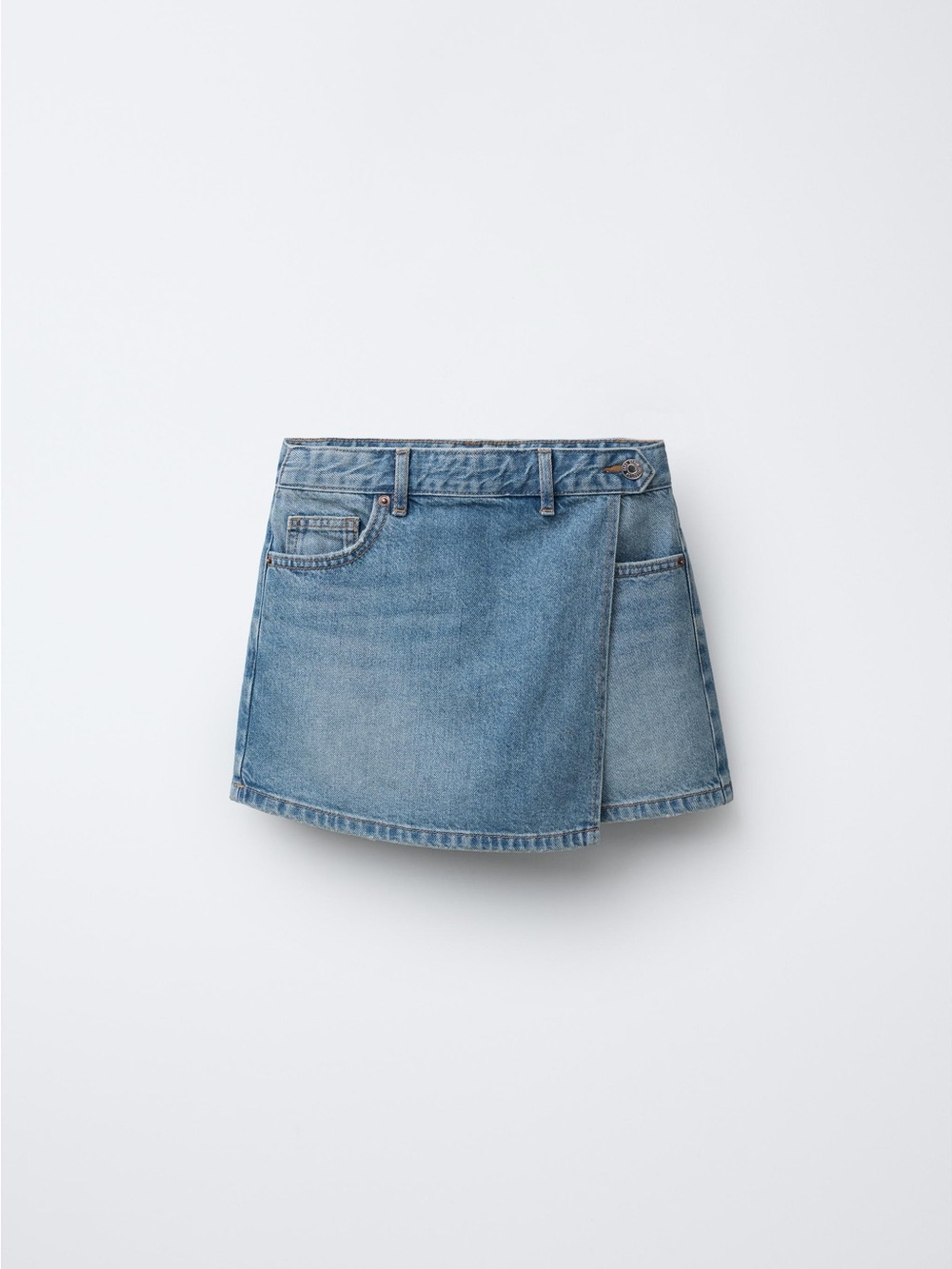 Zara Light Blue Denim Wrap Skort